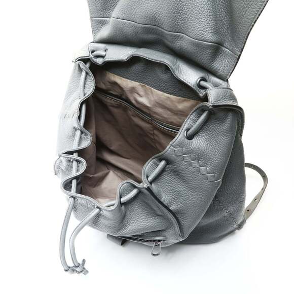 BOTTEGA VENETA Gray Leather Intrecciato Backpack main image 11